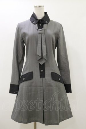 画像: MIHO MATSUDA / タイ付ワンピース  グレー H-26-03-20-059-GO-OP-KB-ZH