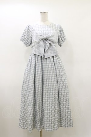 画像: merry jenny / ギンガムリボンワンピース  アイスブルー H-26-03-20-063-LO-OP-KB-ZH