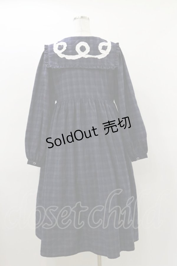 画像2: merry jenny / スクエアカラーチェックワンピース  ネイビー H-26-03-20-064-LO-OP-KB-ZH (2)