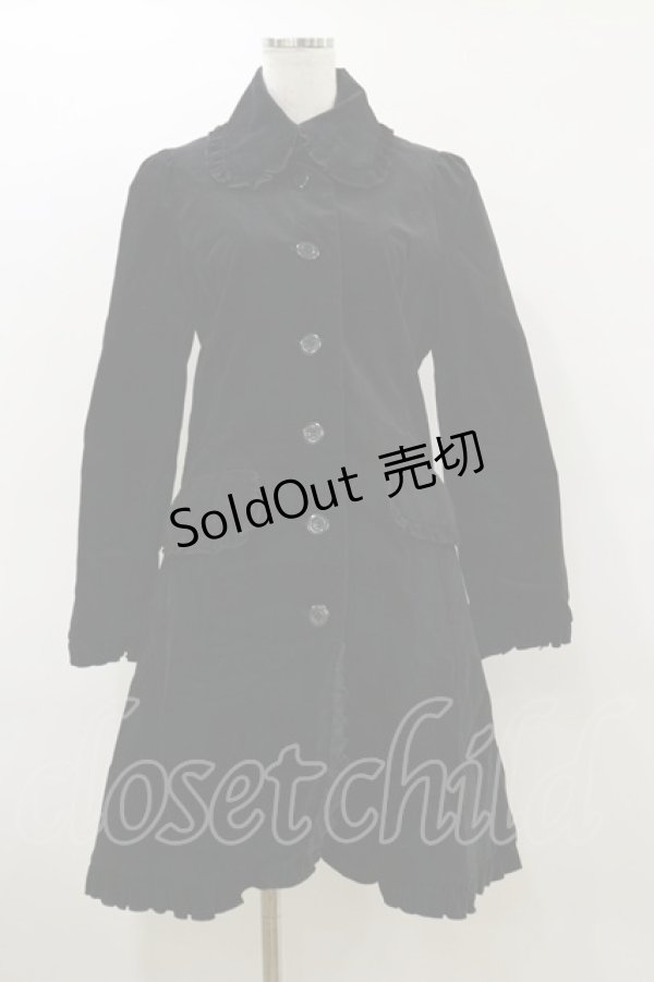 画像1: PEACE NOW / 別珍フリルコート  ブラック H-26-03-20-065-PU-CO-KB-ZH (1)