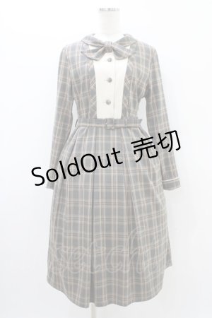 画像: Fi.n.t / ヨーク切替ボウタイチェックワンピース Free GREEN×WH H-26-03-20-1028-CA-OP-NS-ZH