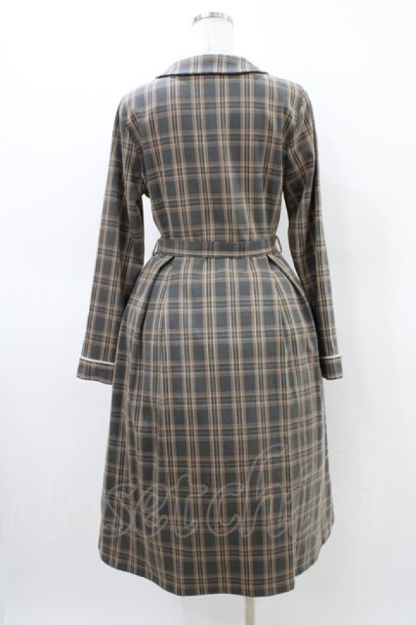 画像2: Fi.n.t / ヨーク切替ボウタイチェックワンピース Free GREEN×WH H-26-03-20-1028-CA-OP-NS-ZH (2)