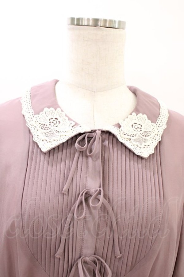 画像3: an another angelus / レース使いシアープリーツワンピース Free MAUVE H-26-03-20-1031-CA-OP-NS-ZH (3)