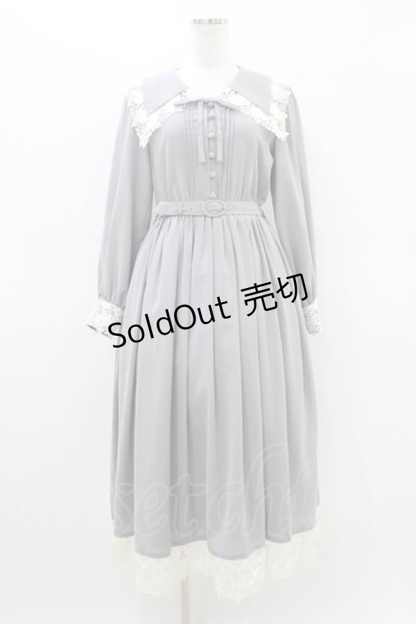 画像1: an another angelus / レース使いビッグカラーロングワンピース Free BLUE GRAY H-26-03-20-1032-CA-OP-NS-ZH (1)