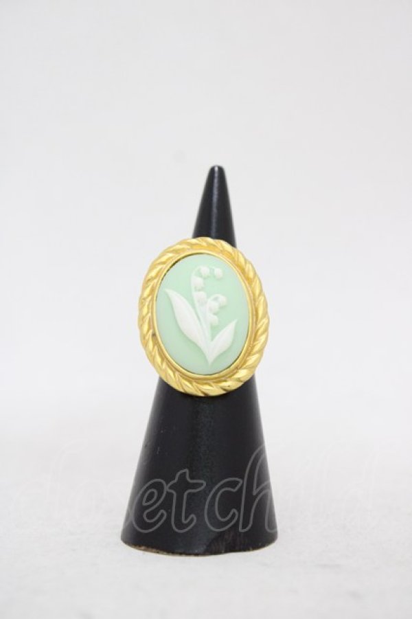 画像1: Maison de FLEUR / すずらんカメオリング Free グリーン H-26-03-20-1006-LO-AC-NS-ZH (1)