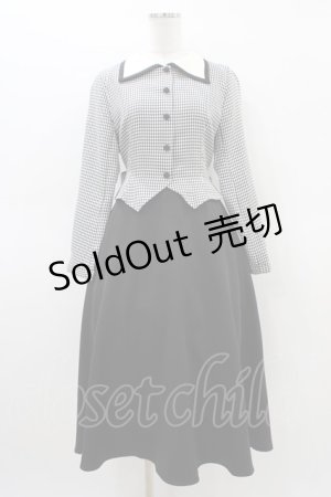 画像: an another angelus / レイヤード風ギンガムフィット&フレアーワンピース Free ブラック H-26-03-20-1033-CA-OP-NS-ZH
