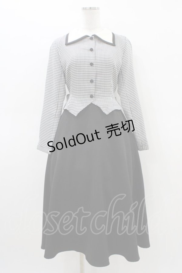 画像1: an another angelus / レイヤード風ギンガムフィット&フレアーワンピース Free ブラック H-26-03-20-1033-CA-OP-NS-ZH (1)