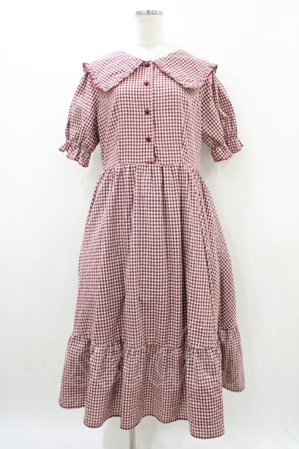 画像1: m petit by misako / AM*ギンガムCHKワンピース LL レッド H-26-03-20-1034-LO-OP-NS-ZH (1)