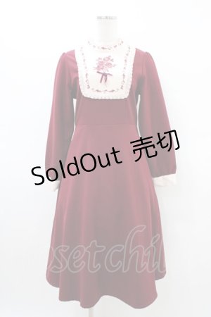 画像: Fi.n.t / 絵画風ヨーク刺繍ワンピース Free Bordeaux H-26-03-20-1035-CA-OP-NS-ZH