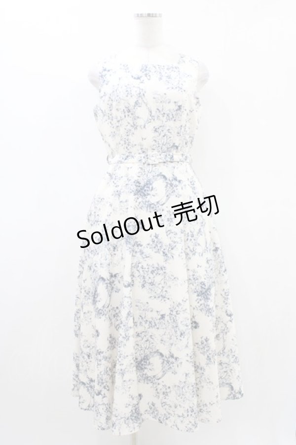 画像1: an another angelus / フォレストトワル柄ノースリーブワンピース Free オフ/ネイビー H-26-03-20-1036-CA-OP-NS-ZH (1)