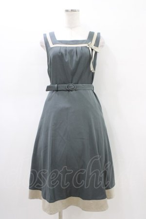 画像: Fi.n.t / プレゼントリボンバイカラージャンパースカート Free グリーン H-26-03-20-1037-CA-OP-NS-ZH