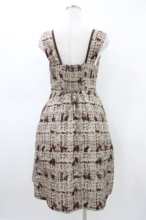 画像2: Fi.n.t / キャットツイード柄ジャンパースカート Free BEIGE×BR H-26-03-20-1038-CA-OP-NS-ZH (2)