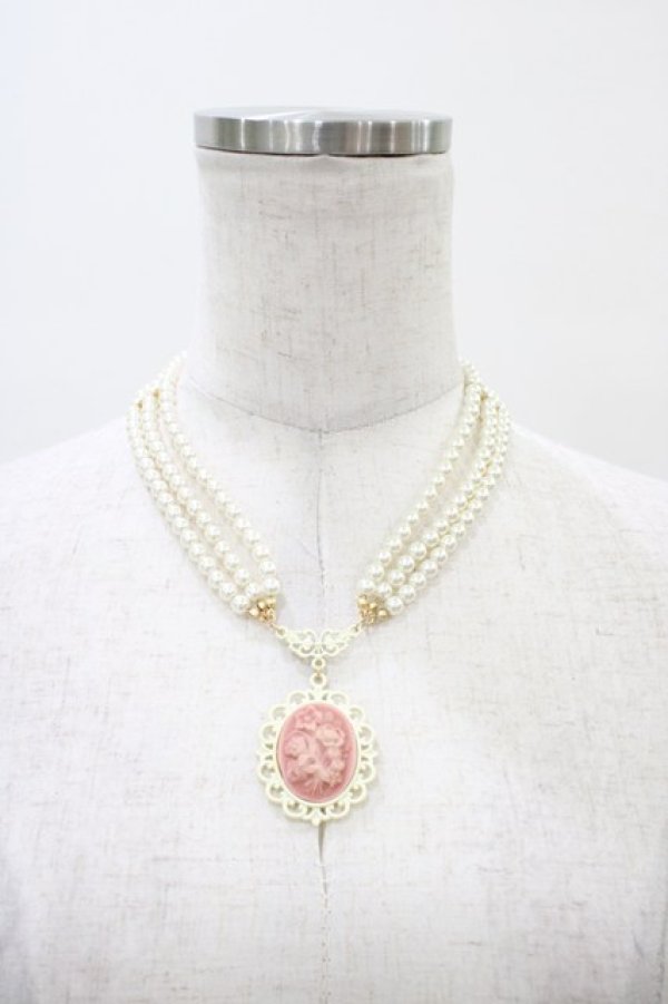 画像2: an another angelus / ホワイトフレームカメオネックレス  PINK H-26-03-20-1007-CA-AC-NS-ZH (2)