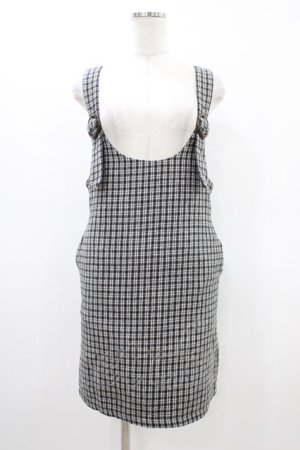 画像: Fi.n.t / Uネックチェックジャンパースカート Free GRAY×BK H-26-03-20-1041-CA-OP-NS-ZH