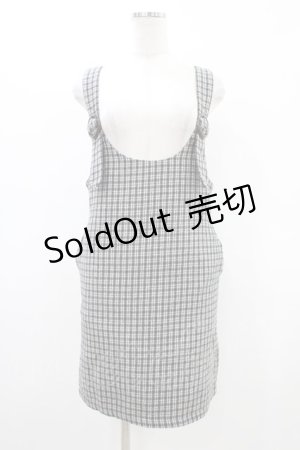 画像: Fi.n.t / Uネックチェックジャンパースカート Free GRAY×BK H-26-03-20-1041-CA-OP-NS-ZH