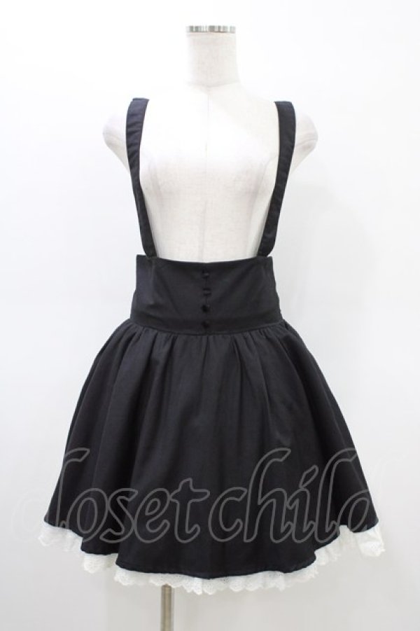 画像1: Blue rouge / サスペンダースカート Free ブラック H-26-03-20-1042-CA-SK-NS-ZH (1)