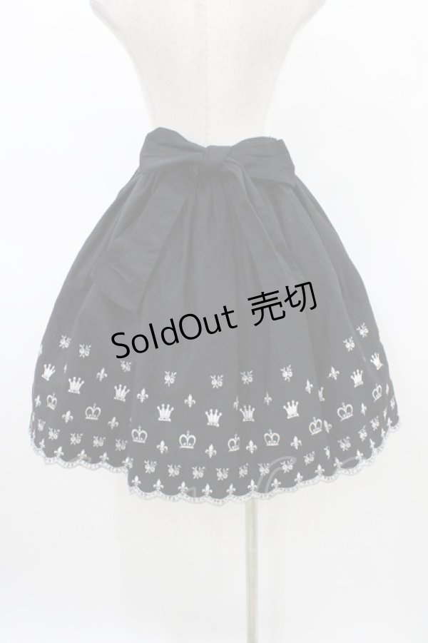 画像2: Innocent World / 王冠とユリ紋章のスカート Free ブラック H-26-03-20-1043-IW-SK-NS-ZH (2)