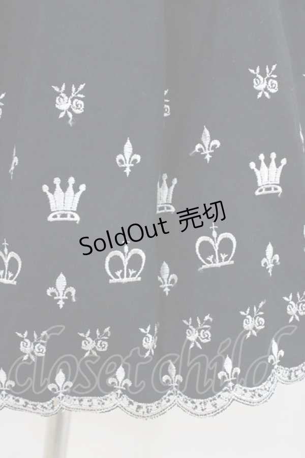 画像3: Innocent World / 王冠とユリ紋章のスカート Free ブラック H-26-03-20-1043-IW-SK-NS-ZH (3)