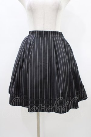 画像: Blue rouge / ストライプスカート Free ブラック H-26-03-20-1045-CA-SK-NS-ZH