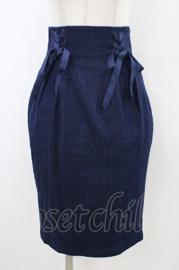 画像1: an another angelus / デニムレースアップスカート Free ネイビー H-26-03-20-1048-CA-SK-NS-ZH (1)