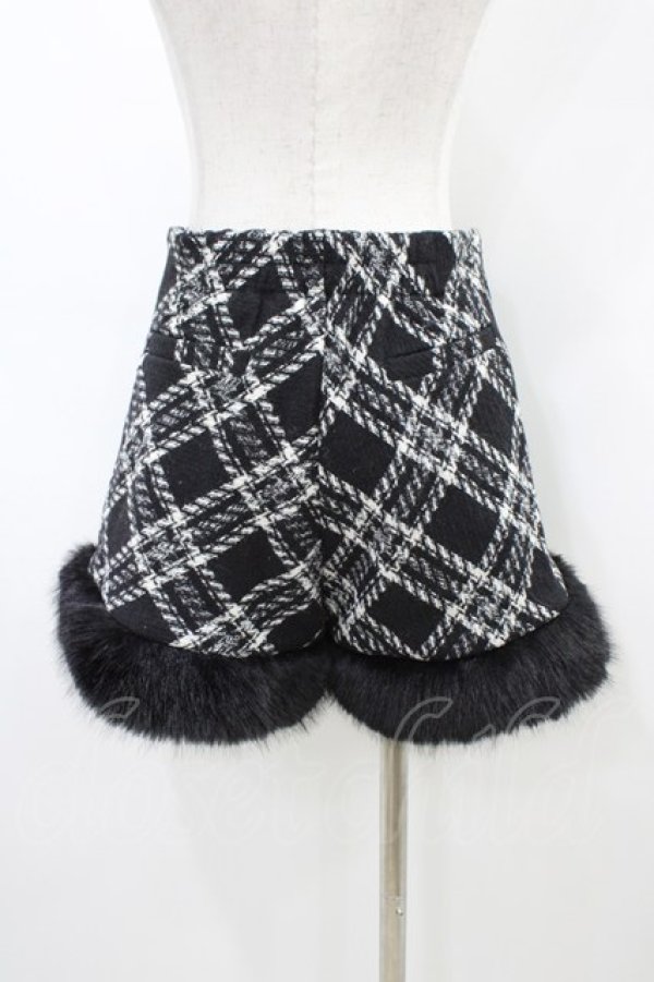 画像2: Rilly emulie / Fur Check Short Pants Free ブラック H-26-03-20-1051-0-PA-NS-ZH (2)