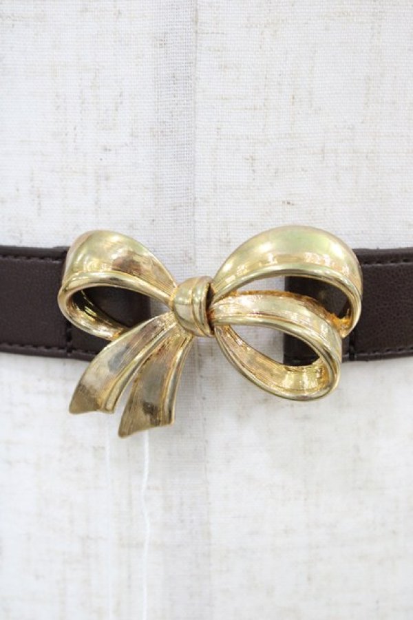 画像2: F&A / 多重リボンバックルゴムベルト  BROWN H-26-03-20-1009-LO-ZA-NS-ZH (2)