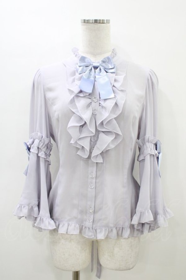 画像1: metamorphose / スタンドカラー姫袖ブラウス サイズ1 ラベンダー H-26-03-20-1054-ME-BL-NS-ZH (1)