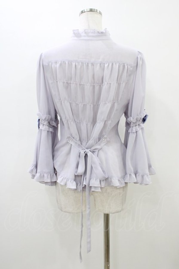 画像2: metamorphose / スタンドカラー姫袖ブラウス サイズ1 ラベンダー H-26-03-20-1054-ME-BL-NS-ZH (2)