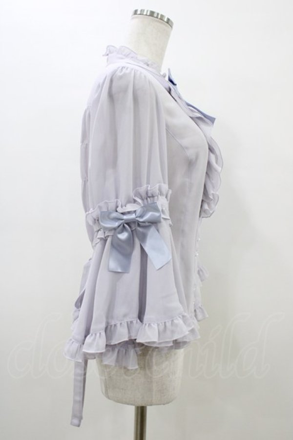 画像3: metamorphose / スタンドカラー姫袖ブラウス サイズ1 ラベンダー H-26-03-20-1054-ME-BL-NS-ZH (3)