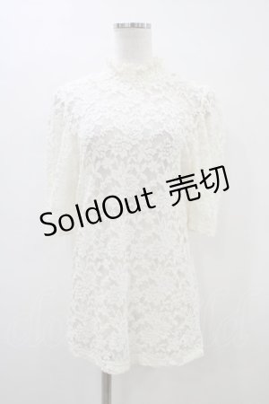 画像: F&A / 総レースパワショル5分袖トップス Free IVORY H-26-03-20-1057-LO-TO-NS-ZH