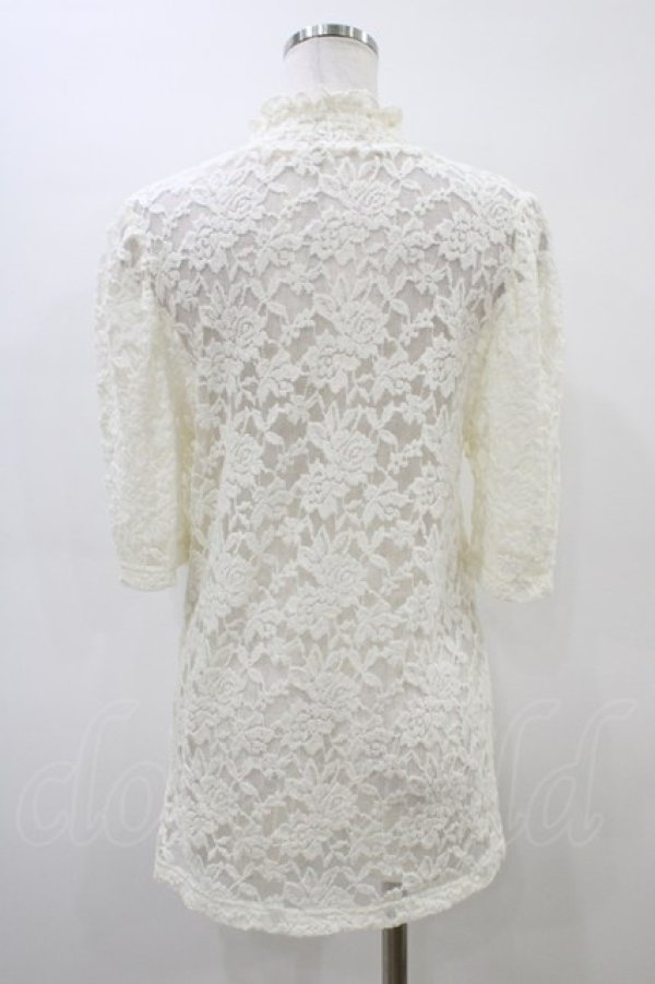 画像2: F&A / 総レースパワショル5分袖トップス Free IVORY H-26-03-20-1057-LO-TO-NS-ZH (2)