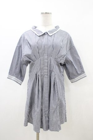 画像: axes femme / ウエストタック入りチュニ M ネイビー H-26-03-20-1062-AX-OP-NS-ZH