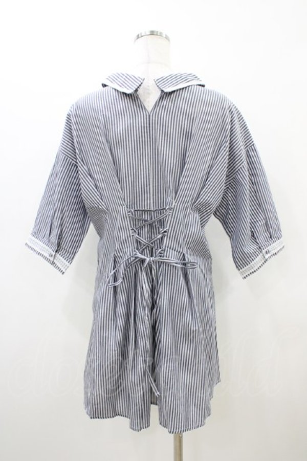 画像2: axes femme / ウエストタック入りチュニ M ネイビー H-26-03-20-1062-AX-OP-NS-ZH (2)