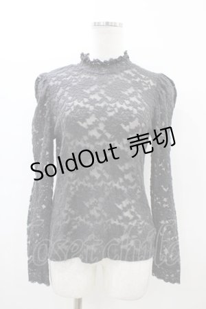 画像: an another angelus / 総レースパワショルトップス Free BLACK H-26-03-20-1063-CA-TO-NS-ZH