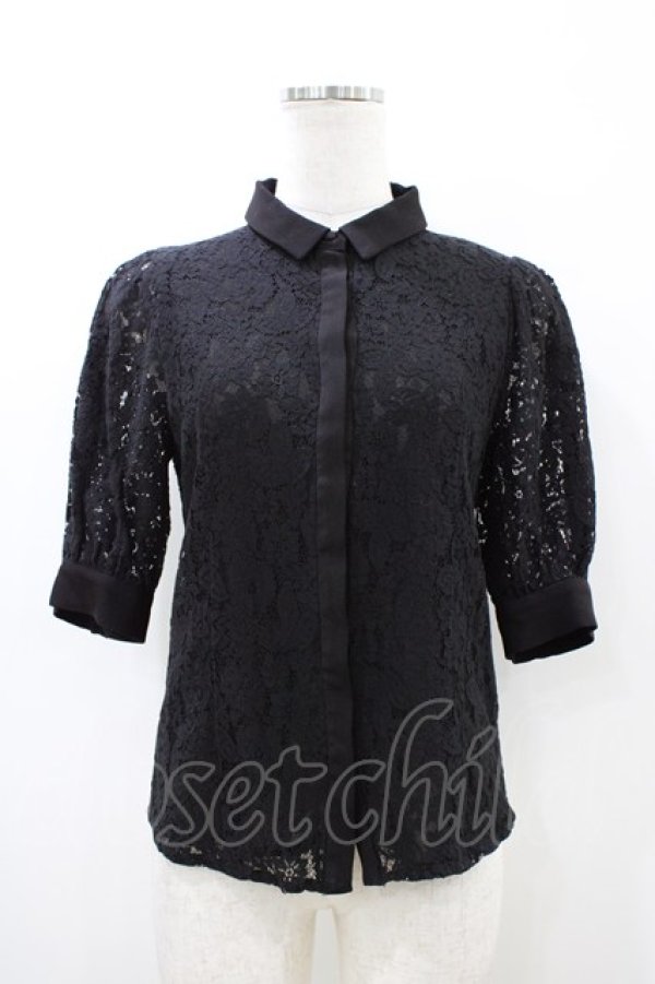 画像1: an another angelus / 総レースリボンタイ付きブラウス Free ブラック H-26-03-20-1065-CA-BL-NS-ZH (1)