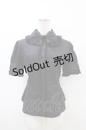 画像: metamorphose / 半袖プレーンブラウス Free ブラック H-26-03-20-1066-ME-BL-NS-ZH