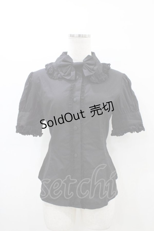 画像1: metamorphose / 半袖プレーンブラウス Free ブラック H-26-03-20-1066-ME-BL-NS-ZH (1)