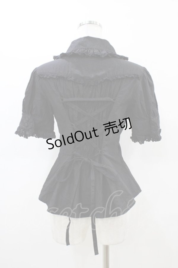 画像2: metamorphose / 半袖プレーンブラウス Free ブラック H-26-03-20-1066-ME-BL-NS-ZH (2)