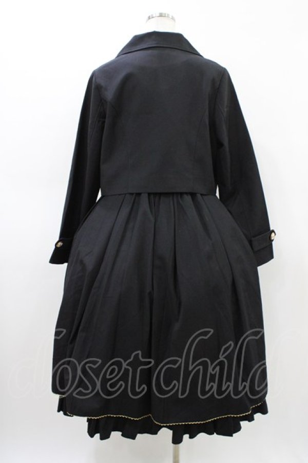 画像2: Soul faith（海外ロリータブランド） / スクールジャンパースカートセット ジャケットXL/ジャンパースカートL ブラック H-26-03-20-1018-0-OP-NS-ZH (2)