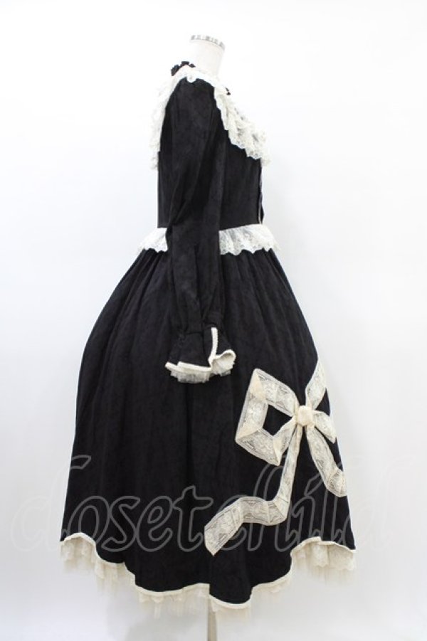 画像3: Hoshibako Works / リボンフローラコットンレースロングワンピース M ブラック H-26-03-20-1021-LO-OP-NS-ZH (3)