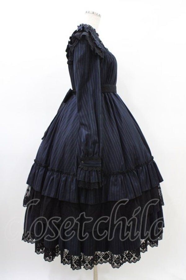 画像3: Hoshibako Works / リリィ・リドル ワンピース(スタンドカラー) M ネイビー H-26-03-20-1022-LO-OP-NS-ZH (3)