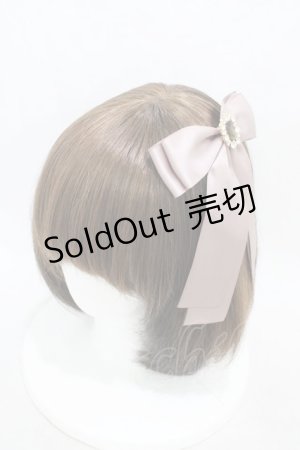 画像: Maison de FLEUR / ビジューサテンリボンバレッタ  モーブ H-26-03-20-1004-LO-AC-NS-ZH