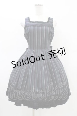 画像: Cornet / レジメンタルストライプジャンパースカート Free ネイビー/グリーン H-26-03-20-1023-LO-OP-NS-ZH