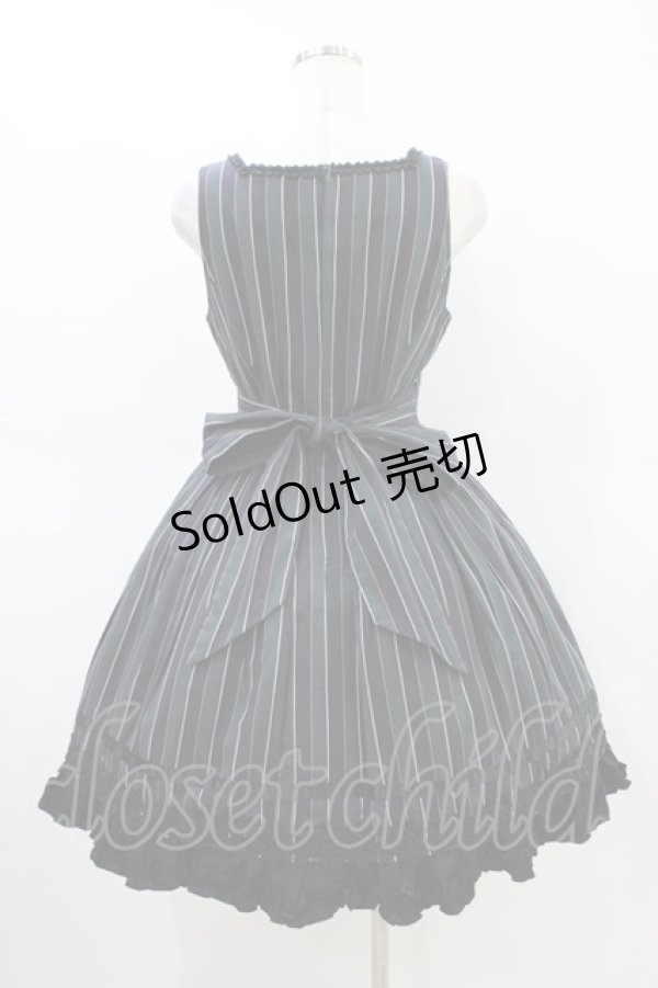 画像2: Cornet / レジメンタルストライプジャンパースカート Free ネイビー/グリーン H-26-03-20-1023-LO-OP-NS-ZH (2)