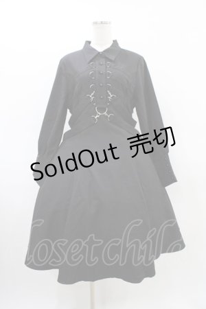 画像: Favorite / 肋骨ハーネス風シャツワンピース LL ブラック H-26-03-20-1025-LO-OP-NS-ZH