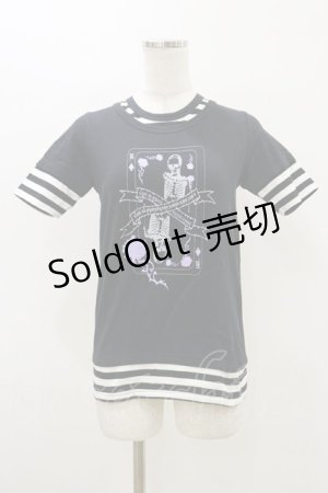 画像: PEACE NOW / レイヤード風ボーダー切替カットソー  ブラック H-26-03-20-015-PU-TO-KB-ZH