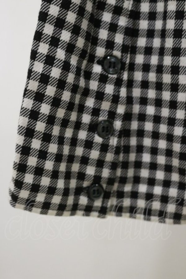 画像3: PEACE NOW / ギンガムフリルロングブラウス  ブラック H-26-03-20-024-PU-BL-KB-ZH (3)