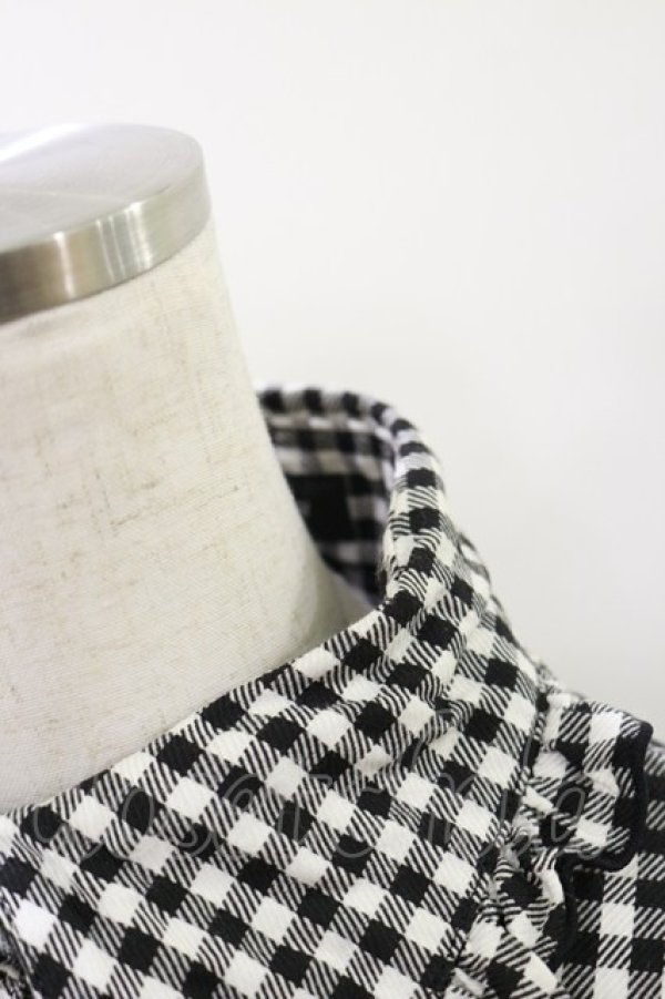 画像4: PEACE NOW / ギンガムフリルロングブラウス  ブラック H-26-03-20-024-PU-BL-KB-ZH (4)