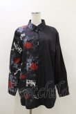 画像1: NieR Clothing / プリント切替シャツ  ブラック H-26-03-20-028-PU-BL-KB-ZH (1)