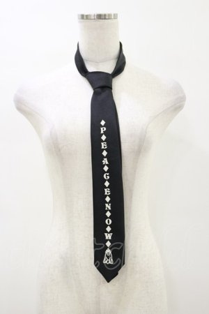 画像: PEACE NOW / プリントネクタイ  ブラック H-26-03-20-005-PU-ZA-KB-ZH